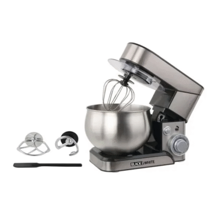 Black and White Stand Mixer, 1200 Watt, 5 Liter, SC205 - Silver